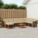 vidaXL Ensemble de canapés d'extérieur 9 Pièces Naturel et Beige