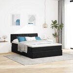 VidaXL Cadre de lit ottoman avec matelas noir 140x200 cm velours