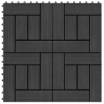vidaXL Carreau de terrasse 11 Pièces Noir 30 x 30 cm WPC