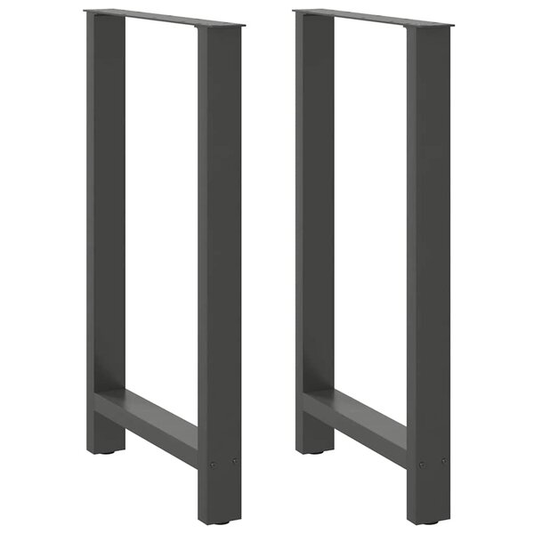 vidaXL Pieds de table de bar Anthracite 2 pièces 60 x (100-101) cm Acier