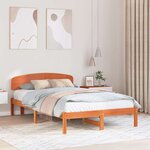 vidaXL Cadre de lit Marron 135 x 190 cm Bois de pin massif