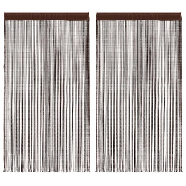 vidaXL Rideau en fils 2 Pièces 140 x 250 cm Marron