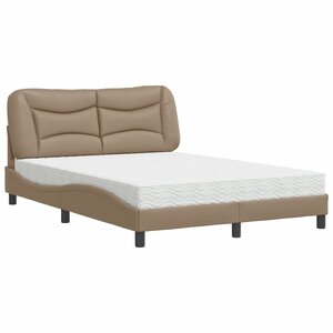 vidaXL Lit avec matelas Hvar cappuccino 120x200 cm similicuir