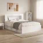 vidaXL Cabinet de Tête de Lit Blanc brillant Bois d’ingénierie