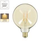 Ampoule led déco globe (g125) / vintage au verre ambré  culot e27  7w cons. (50w eq.)  638 lumens  lumière blanc chaud