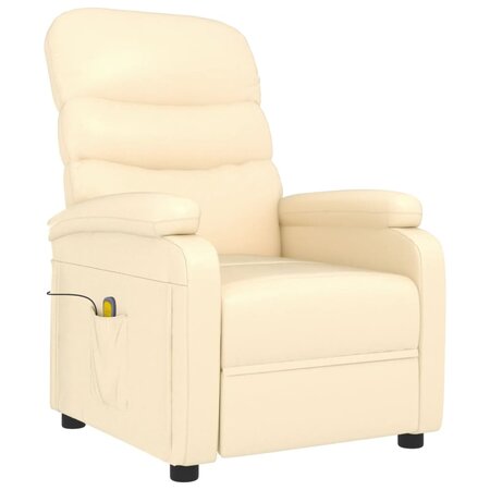 vidaXL Fauteuil de massage Crème Similicuir