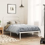 vidaXL Cadre de lit métal sans matelas et tête de lit blanc 100x190 cm