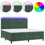 vidaXL Sommier à lattes de lit avec matelas LED Vert foncé 200x200 cm