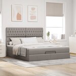 VidaXL Cadre de lit ottoman avec matelas taupe 180x200 cm tissu