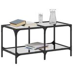 vidaXL Table basse avec dessus en verre transparent 78 5x40x40cm acier