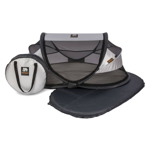 DERYAN Lit d'enfant de voyage avec moustiquaire Luxe Argenté