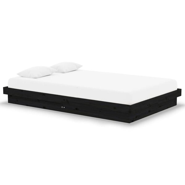 vidaXL Cadre de lit sans matelas noir bois massif