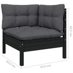Vidaxl salon de jardin 5 pièces avec coussins anthracite bois de pin