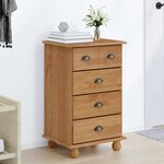vidaXL Commode ASKIM Marron 45.8 x 40 x 79 cm Bois de pin massif