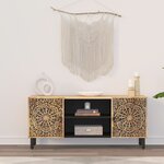 vidaXL Meuble TV 105x33x46 cm Bois massif de manguier