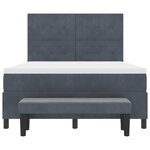 vidaXL Lit à ressorts avec matelas Gris foncé 140 x 190 cm Velours