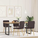 vidaXL Chaises à manger lot de 4 marron foncé tissu