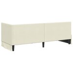 vidaXL Cadre de lit d'angle avec matelas 2 Pièces Crème Velours
