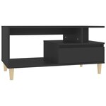 vidaXL Table basse Noir 90x49x45 cm Bois d'ingénierie