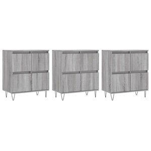 vidaXL Buffets 3 Pièces Sonoma gris Bois d'ingénierie