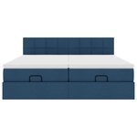 VidaXL Cadre de lit ottoman avec matelas bleu 180x200 cm tissu
