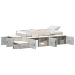 vidaXL Cadre de lit avec rangement Gris béton 80 cm Bois d'ingénierie