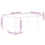 vidaXL Table à manger marron clair bois de chêne massif rectangulaire