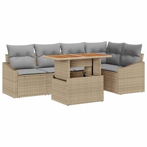 vidaXL Ensemble de salle à manger pour jardin 6 Pièces Beige et gris