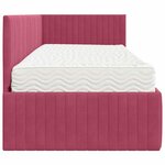vidaXL Cadre de lit d'angle avec matelas 2 Pièces Vert Velours
