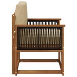 vidaXL Sofa de milieu extérieur Bois d'Acacia Massif Naturel