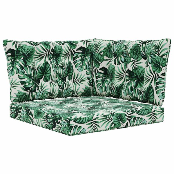 vidaXL Coussin de canapé d'extérieur Polyester Motif feuilles