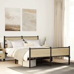 vidaXL Cadre de lit sans matelas chêne sonoma 140x190 cm