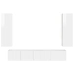 vidaXL Ensemble meuble TV 3 Pièces Blanc brillant Bois d'ingénierie