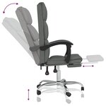 vidaXL Fauteuil inclinable de bureau Gris foncé Tissu