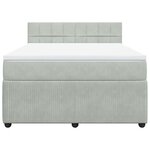 vidaXL Sommier à lattes de lit et matelas Gris clair 160x200cm Velours