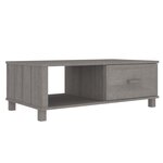 vidaXL Table basse HAMAR Gris clair 100x55x35 cm Bois massif de pin