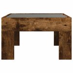 vidaXL Table basse avec LED infini chêne fumé 50x50x30 cm