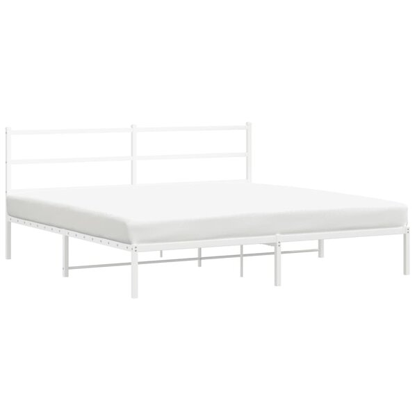 vidaXL Cadre de lit métal sans matelas et tête de lit blanc 183x213 cm