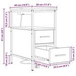 vidaXL Cabinet de chevet Chêne fumé 30 x 48 x 61 cm Bois d'ingénierie