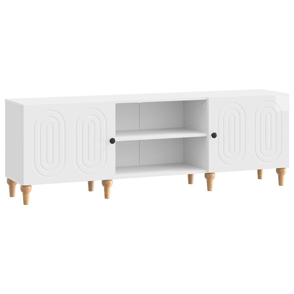vidaXL Meuble TV 150 x 31 x 50 cm Blanc brillant Bois d'ingénierie