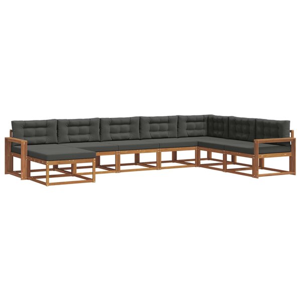 vidaXL Ensemble de canapés d'extérieur 8 pc Naturel et Anthracite