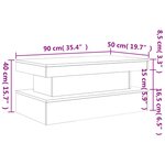 vidaXL Table basse avec lumières LED noir 90x50x40 cm