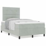 vidaXL Lit à ressorts avec matelas Gris clair 120 x 200 cm Velours