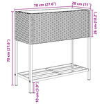 vidaXL Jardinières avec étagère 2 Pièces gris 70x28x70 cm résine tressée