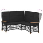vidaXL Ensemble de canapés inclinables de jardin Noir polyrotin