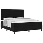 vidaXL Lit à ressorts avec matelas Noir 180 x 200 cm tissu