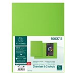 Paquet De 50 Chemises 2 Rabats Rock''s 210 - 24x32cm - Vert - X 5 - Exacompta