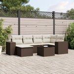 vidaXL Salon de jardin avec coussins 7 Pièces marron résine tressée
