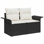 vidaXL Ensemble de canapé de jardin 9 Pièces Noir  Crème 90 x 55 x 71 cm