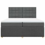 vidaXL Sommier à lattes de lit avec matelas Gris foncé 200x200cm Tissu